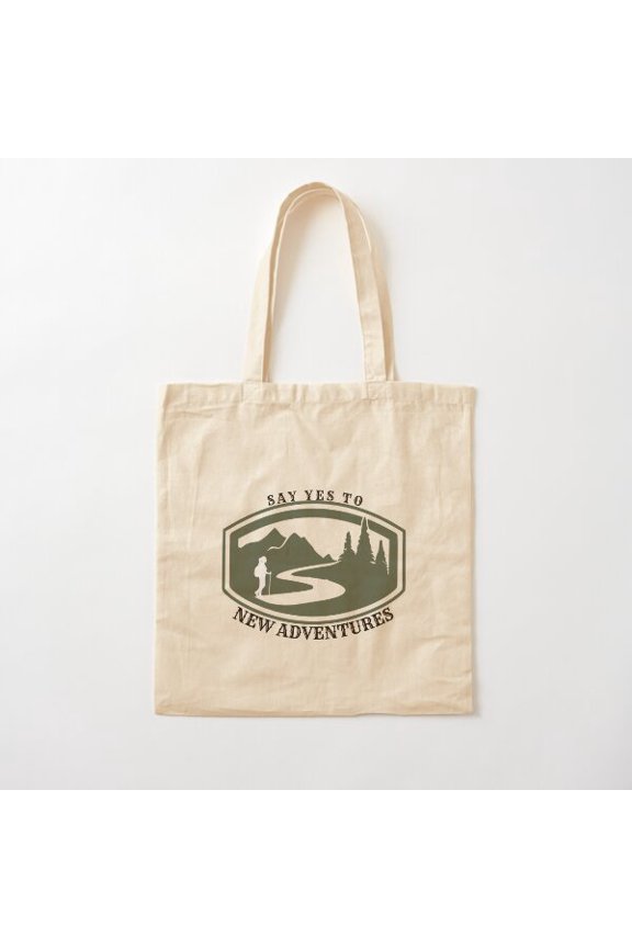 Say Yes To New Adventures Style 007 Canvas Tote Bags, Reusable Shopping Bag