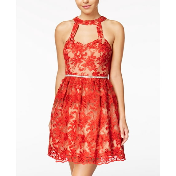 Say Yes To The Dress Juniors Embroidered Fit Flare Dress Melonnude 0