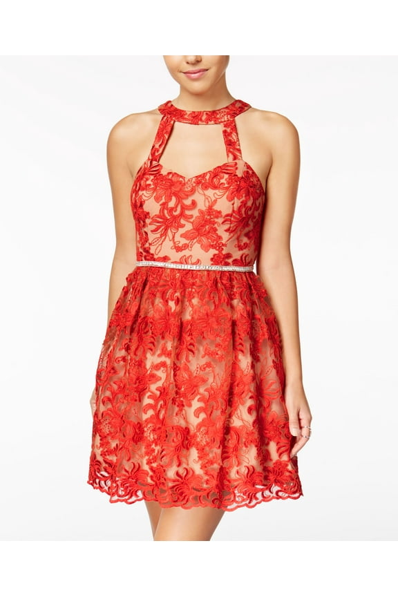 Say Yes To The Dress Juniors Embroidered Fit Flare Dress Melonnude 0