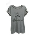 thumbnail image 1 of Say Yes to Adventure Relaxed T-Shirt Tee - Women - Deep Heather Grey - Large, 1 of 4