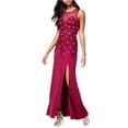 thumbnail image 1 of Say Yes to the Prom Womens Illusion Gown Dress, Purple, Juniors, 7, 1 of 2