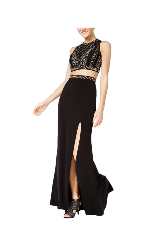 Womens Studded A-line Skirt, Black, Juniors, 9