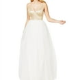 thumbnail image 1 of Say Yes to the Prom Womens Tulle Glitter Gown Dress whitegold 5/6 - Juniors, 1 of 1