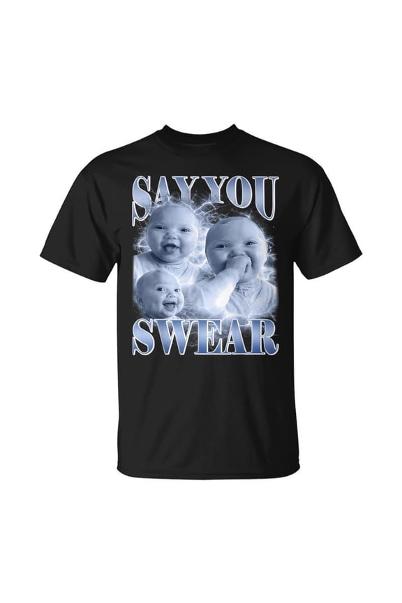Say You Swear Ai Niche Baby Holding Back Laugh Genz Meme TShirt
