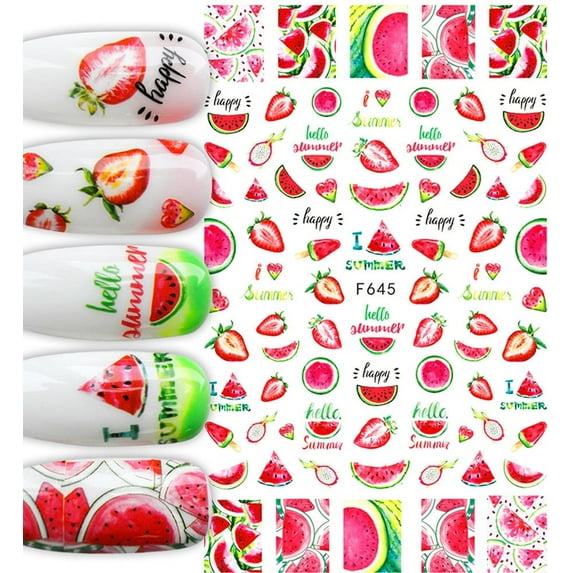 Say hello to Summer with Fresh juicy watermelon nail stickers for fingernail art