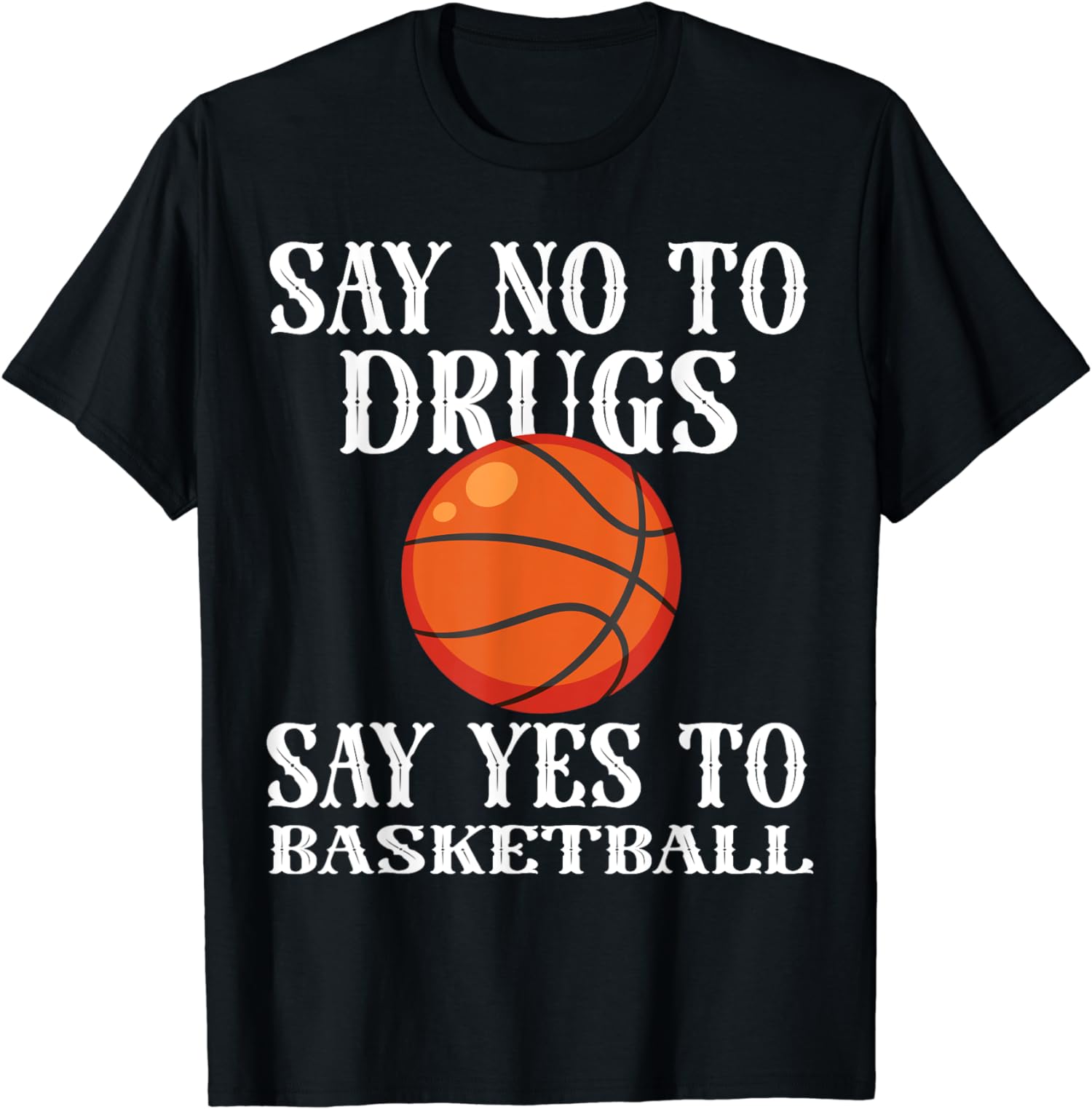 Say No To Drugs, Say Yes To Basketball Red Awareness Ribbon T-shirt 