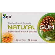 Sayan Natural Gum - Siberian Pine Tree Resin & Beeswax - 6Pack (96 Pieces)