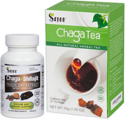 Sayan Siberian Mushroom Extract ShilajitSupplement and Chaga Tea Combo 90 Count, 20 Bags