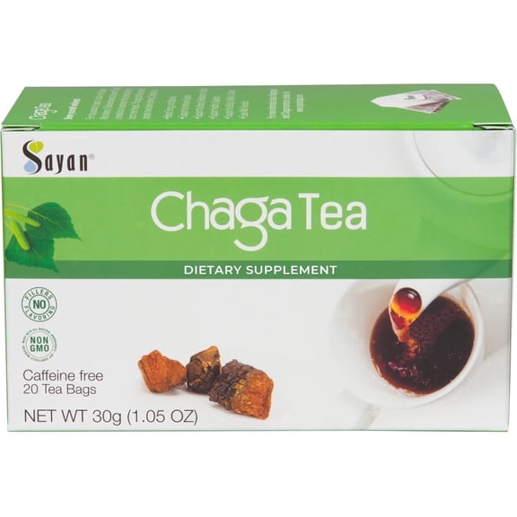Sayan Siberian Chaga Mushroom Tea, Digestion Support Tea Bags (20, 1.05 oz)
