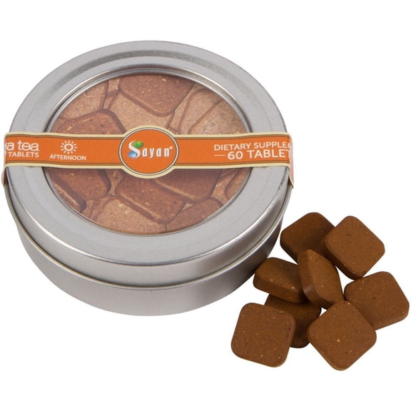 Sayan Siberian Chaga Mushroom Tea Tablet, Reishi + Ginger Root Supplement, (60Pcs)