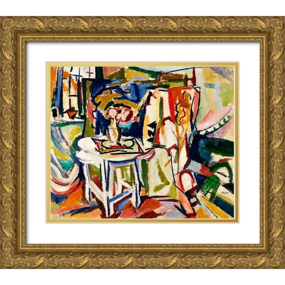 Sayen, Henry Lyman 14x12 Gold Ornate Wood Framed with Double Matting Museum Art Print Titled - Interior
