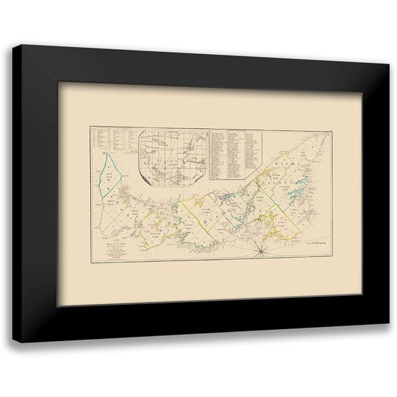 Sayer 14x11 Black Modern Framed Museum Art Print Titled - St John Island Canada - Sayer 1776