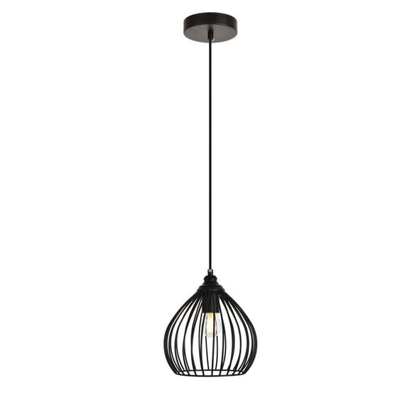 Sayer Collection Pendant D7.9 H8.9 Lt:1 Black Finish