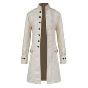 Sayhi Men Winter Warm Vintage Tailcoat Jacket Overcoat Outwear Buttons Coat Skinny Suit