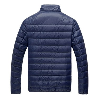 Men's Winter Solid Stand Collar Bread Down Jacket Lightweight Warm ...