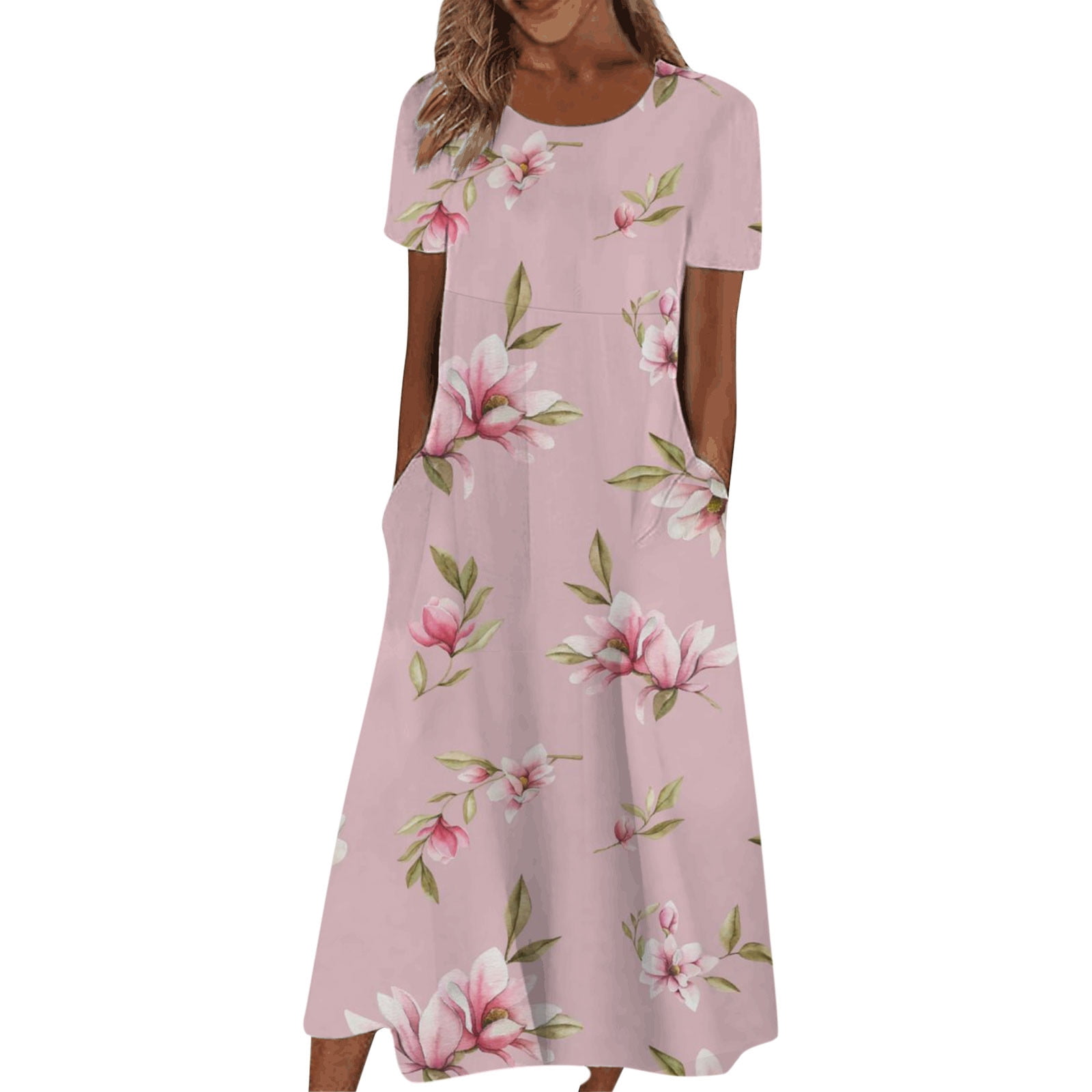 Sayhi Summer Dresses for Women 2024 Plus Size Boho Floral Casual House