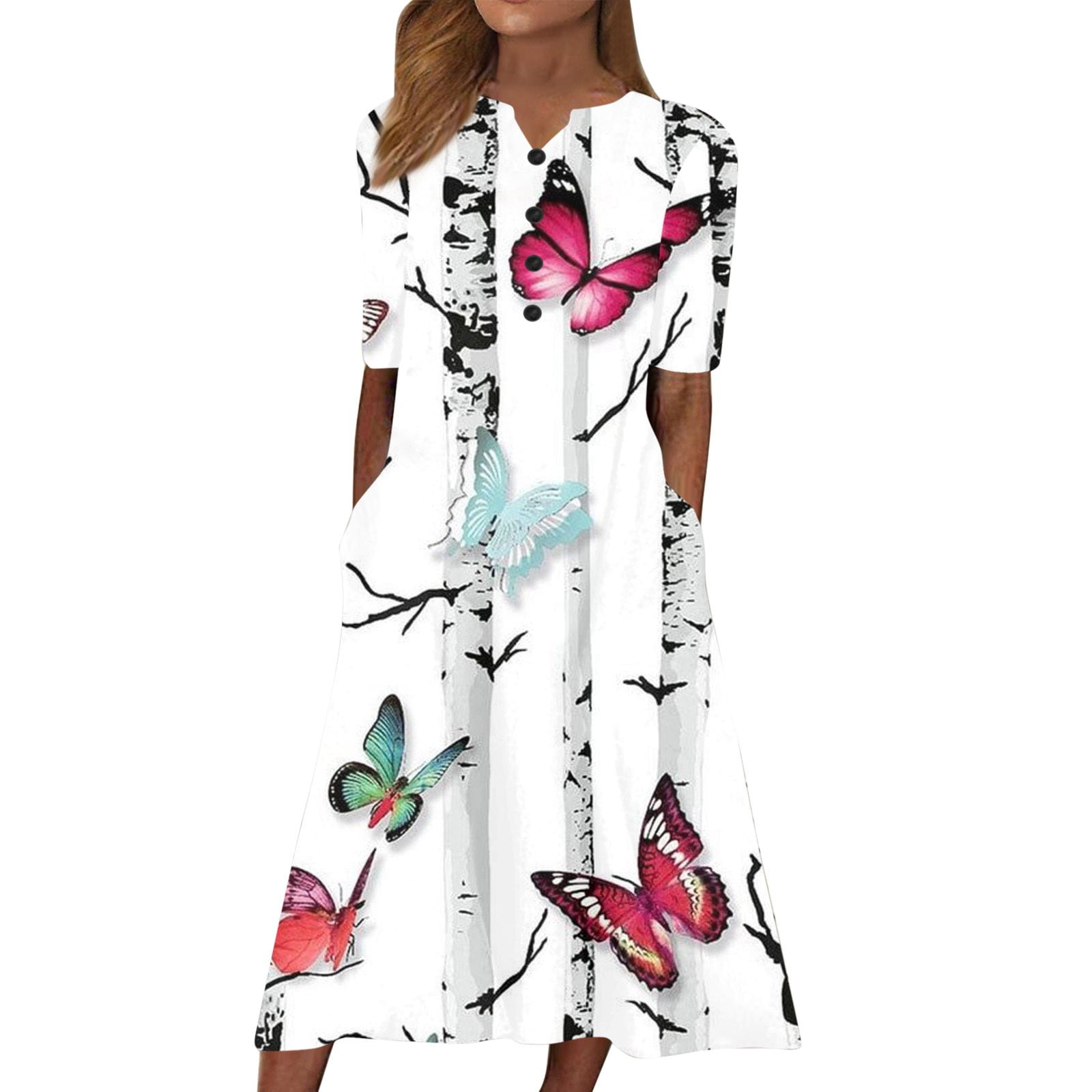 Générique Vestito Estivo Da Donna - Donna Casual Abito Da Carro In Pendenza Estate Abito Di Stampa Abito Plissettato Senza Strato Sole Abito Da Sole A U Massiccia Gonna Da Tavolo Viola Xxl 120134960