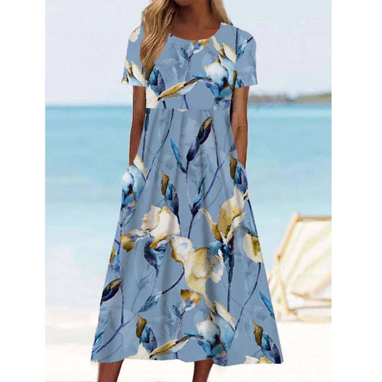 loose fitting swing dresses haozzaw Summer Dresses for Women Plus Size V-Neck Dress Summer Solid Color Sleeveless Women'Beach Party Loose-Fit Casual Swing Dress Black Loose-Fit