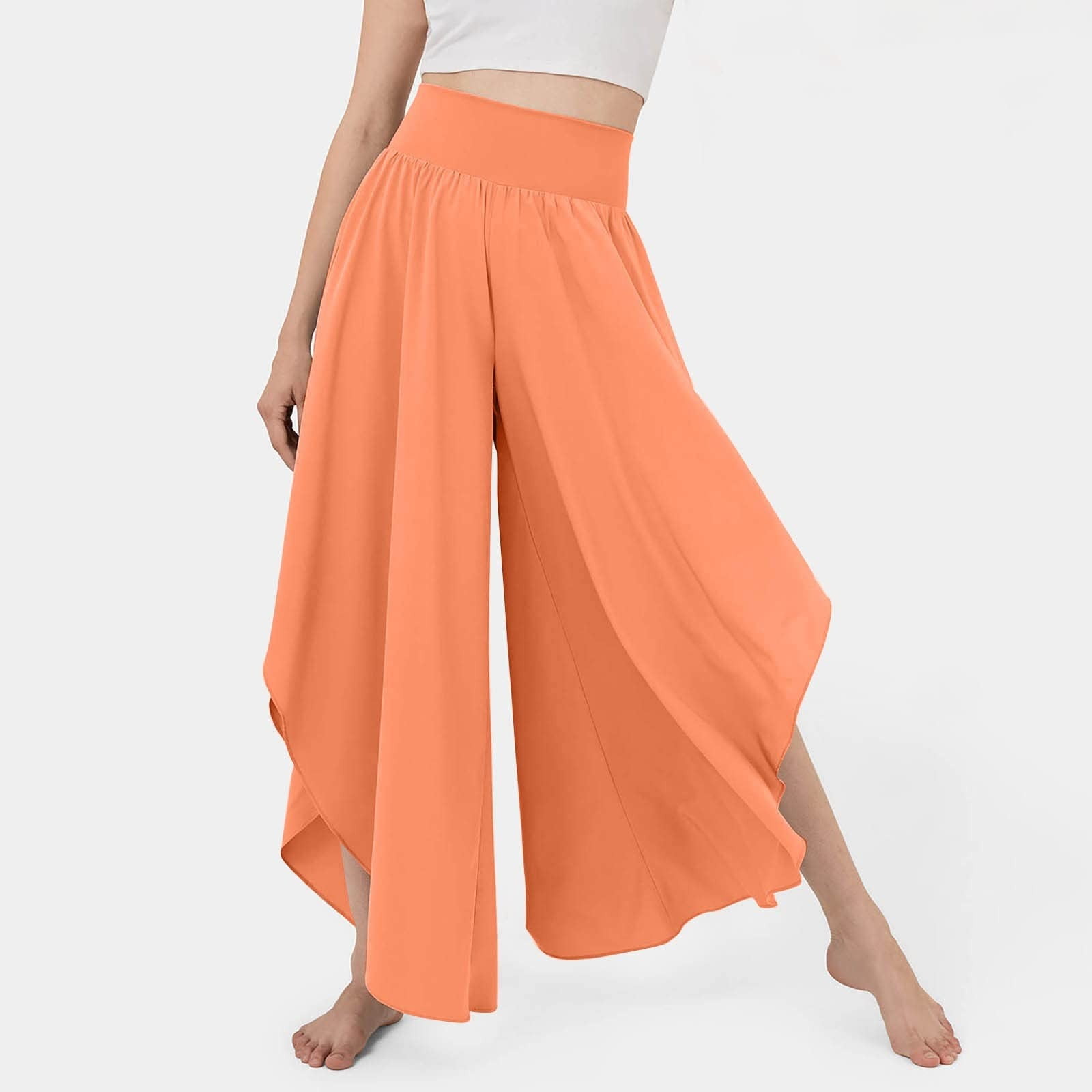 Sayhi Women's Wide Leg High Waist Yoga Pants Pilates Pants Boho Beach