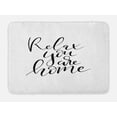 thumbnail image 1 of Saying Bath Mat, Brush Pen Lettering with Phrase Relax You Are Home Black and White Calming Text, Plush Bathroom Decor Mat with Non Slip Backing, 29.5" X 17.5", Black and White, by Ambesonne, 1 of 2