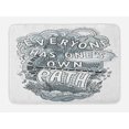 thumbnail image 1 of Saying Bath Mat, Everyone Has Ones Own Path Calligraphy Chaotic Doodle, Plush Bathroom Decor Mat with Non Slip Backing, 29.5" X 17.5", Blue Grey White, by Ambesonne, 1 of 2