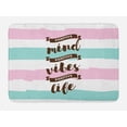 thumbnail image 1 of Saying Bath Mat, Positive Mind Vibes Life Lettering on Bicolour Brushstrokes, Plush Bathroom Decor Mat with Non Slip Backing, 29.5" X 17.5", Pale Pink Pale Seafoam, by Ambesonne, 1 of 2