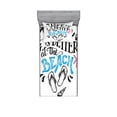 thumbnail image 1 of Saying Bedding Set with Sheet & Covers, Life is Better at the Beach Lettering with Flip Flop, Printed Bedroom Decor 2 Shams, 4 Sizes, Magenta Azure Blue, by Ambesonne, 1 of 3