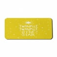 thumbnail image 1 of Saying Computer Mouse Pad, Doodled Bursting Pointy Stars Crescent Moon Twinkle Little Stars Message, Rectangle Non-Slip Rubber Mousepad X-Large, 35" x 15" Gaming Size, Yellow White, by Ambesonne, 1 of 2