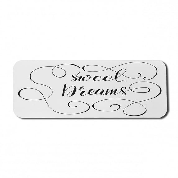 Saying Computer Mouse Pad, Inspirational Text with Modern Romantic Calligraphy Design and Swirls, Rectangle Non-Slip Rubber Mousepad Large, 31" x 12" Gaming Size, Black and White, by Ambesonne