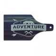 thumbnail image 1 of Saying Cutting Board, Adventure Logo a Words Hatchets and Bear Mountain Landscape, Decorative Tempered Glass Cutting and Serving Board, Wine Bottle Shape, Stale Blue, by Ambesonne, 1 of 1