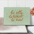 thumbnail image 1 of Saying Cutting Board, Be Silly Honest and Kinds Inspirational Phrase Grunge Letters Retro, Decorative Tempered Glass Cutting and Serving Board, Small Size, Dark Orange Taupe, by Ambesonne, 1 of 1