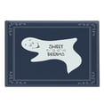 thumbnail image 1 of Saying Cutting Board, Frame with Sleeping Ghost Text on Dark Blue Backdrop, Decorative Tempered Glass Cutting and Serving Board, Large Size, Pale Grey Dark Blue, by Ambesonne, 1 of 5
