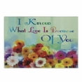 thumbnail image 1 of Saying Cutting Board, I Know What Love is Because of You Lettering with Fine Art Style Vivid Spring Flowers, Decorative Tempered Glass Cutting and Serving Board, in 3 Sizes, by Ambesonne, 1 of 2
