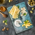 thumbnail image 1 of Saying Cutting Board, Listen to the Rhythm of the Falling Rain Lettering with Doodle Ornates and Clouds, Decorative Tempered Glass Cutting and Serving Board, in 3 Sizes, by Ambesonne, 1 of 2