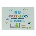 thumbnail image 1 of Saying Cutting Board, No Music, No Life Fun Cheering Saying Musical Key Doodles Style Art Print, Decorative Tempered Glass Cutting and Serving Board, Small Size, Multicolor, by Ambesonne, 1 of 1