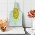 thumbnail image 1 of Saying Cutting Board, Rounded Sun Rough Heart Shaped Beams Philosophy of Life Theme Illustration Image, Decorative Tempered Glass Cutting and Serving Board, Wine Bottle Shape, Yellow, by Ambesonne, 1 of 5
