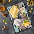 thumbnail image 1 of Saying Cutting Board, Summer Time Lettering with Delicious Doodle Ice Cream Sticks on Striped Background, Decorative Tempered Glass Cutting and Serving Board, in 3 Sizes, by Ambesonne, 1 of 5
