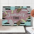 thumbnail image 1 of Saying Cutting Board, Summer Time Lettering with Delicious Doodle Ice Cream Sticks on Striped Background, Decorative Tempered Glass Cutting and Serving Board, in 3 Sizes, by Ambesonne, 1 of 2