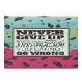 thumbnail image 1 of Saying Cutting Board, Theme Phrase in Frame Falling Autumn Leaves Retro, Decorative Tempered Glass Cutting and Serving Board, Large Size, Magenta Aqua Brown, by Ambesonne, 1 of 1