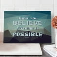 thumbnail image 1 of Saying Cutting Board, When You Believe Anything is Possible Polygonal Pattern Background Modern Print, Decorative Tempered Glass Cutting and Serving Board, Large Size, Teal Brown, by Ambesonne, 1 of 5