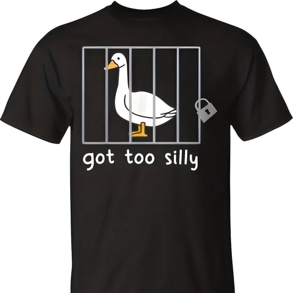 Saying Duck Go To Silly Goose In Jail T-Shirt Aesthetic Y2K Style Summer Top, Loose Fitting T-Shirt01