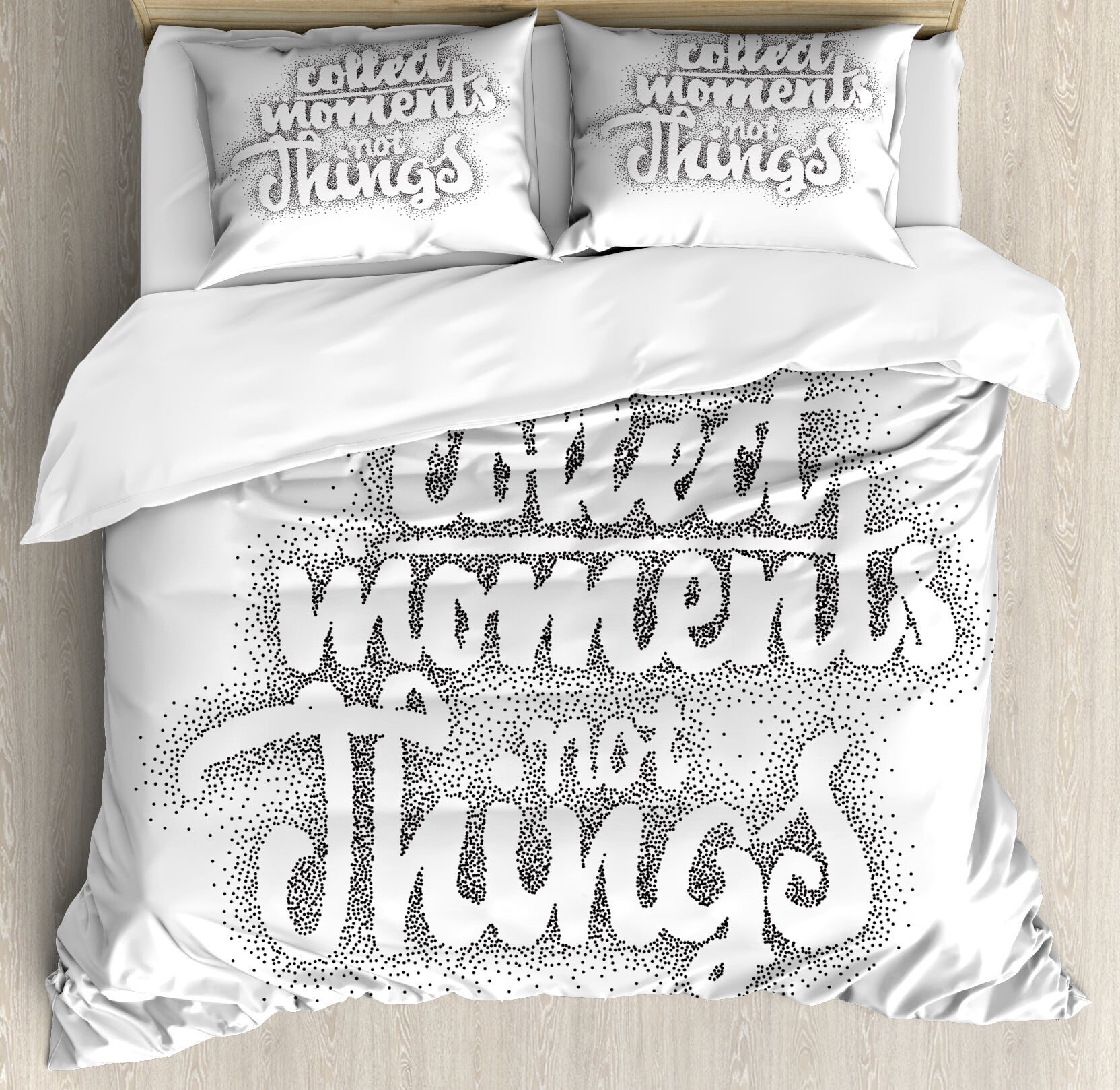 Saying Duvet Cover Set, Calligraphy on Dots Modern and Creative Design ...