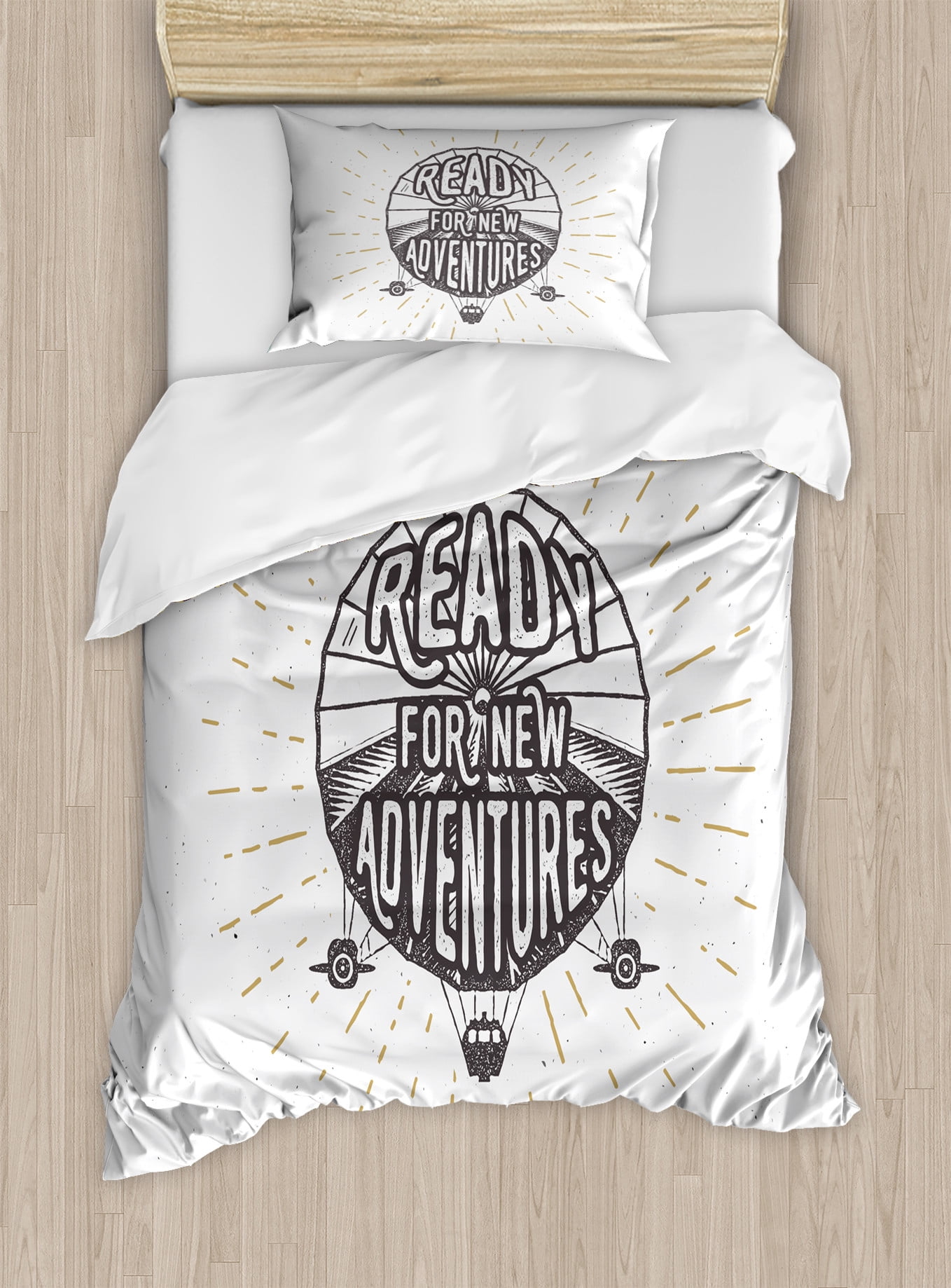 Saying Duvet Cover Set, Inspirational Ready for New Adventures ...