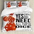 thumbnail image 1 of Saying Duvet Cover Set, Yes I Really Do Need All These Dice Role Playing Game Themed Composition Message, Decorative 3 Piece Bedding Set with 2 Pillow Shams, King Size, Red Black, by Ambesonne, 1 of 3