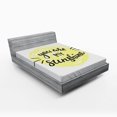 thumbnail image 1 of Saying Fitted Sheet, Modern Love Words with Hand Drawn Circle Scribbles Love Romance Print, Soft Decorative Fabric Bedding, Full Size, Pale Yellow Black, by Ambesonne, 1 of 2