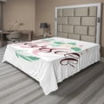 thumbnail image 1 of Saying Flat Sheet, Be Yourself Motto with Cursive Typography Floral, Soft Comfortable Top Sheet Decorative Bedding 1 Piece, 6 Sizes, Rose Dark Seafoam, by Ambesonne, 1 of 1