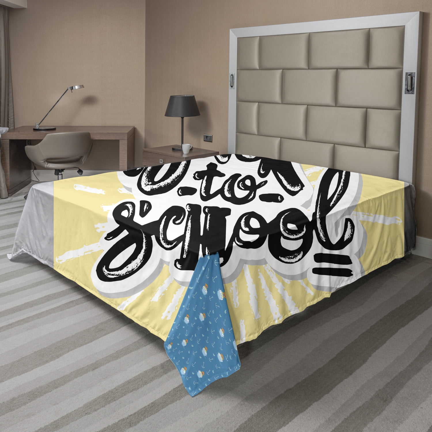Saying Flat Sheet, Chalky Graffiti Style Back to School Lettering on ...