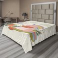 thumbnail image 1 of Saying Flat Sheet, Hello Magic Summer Typography with Unicorn Eating Watermelon Fruit Happy Clouds Rain, Soft Comfortable Top Sheet Decorative Bedding 1 Piece, 6 Sizes, Multicolor, by Ambesonne, 1 of 1