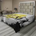 thumbnail image 1 of Ambesonne Saying Flat Sheet, Jumping People on Beach Blur, King Size, Earth Yellow Grey, 1 of 1