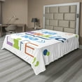 thumbnail image 1 of Ambesonne Saying Flat Sheet, No Music, No Life Slogan, King Size, Multicolor, 1 of 1